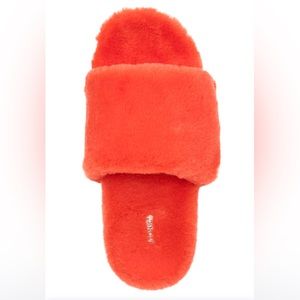 Bright Orange Faux Fur Slippers/Sandals
